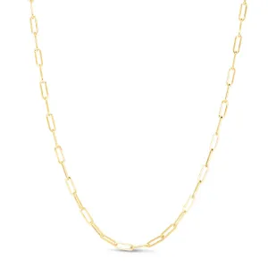 10k Yellow Gold Paperclip Chain Necklace, 3.2mm