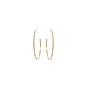 14k Medium Round Wire Hoops