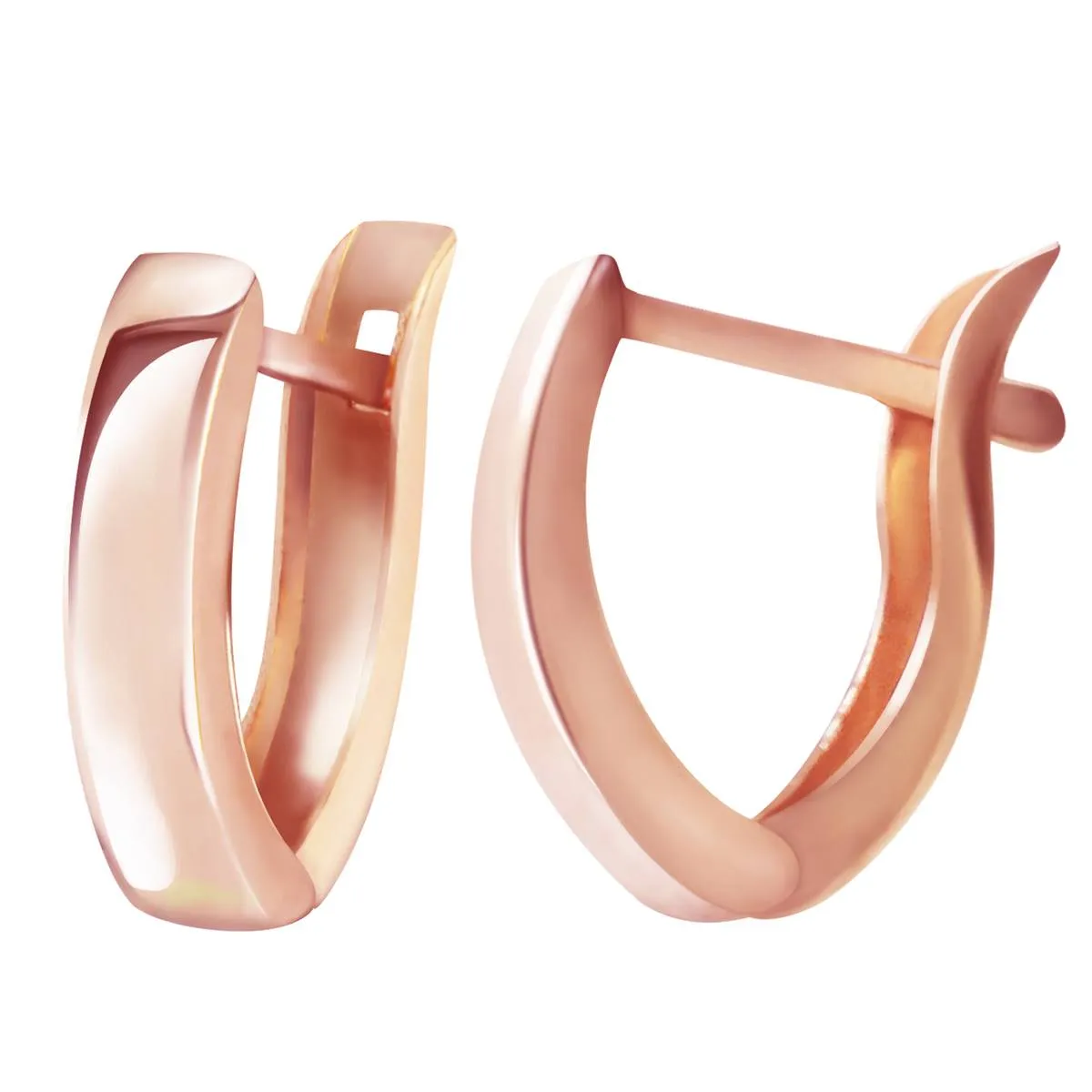 14K Solid Rose Gold Grace Huggie Earrings