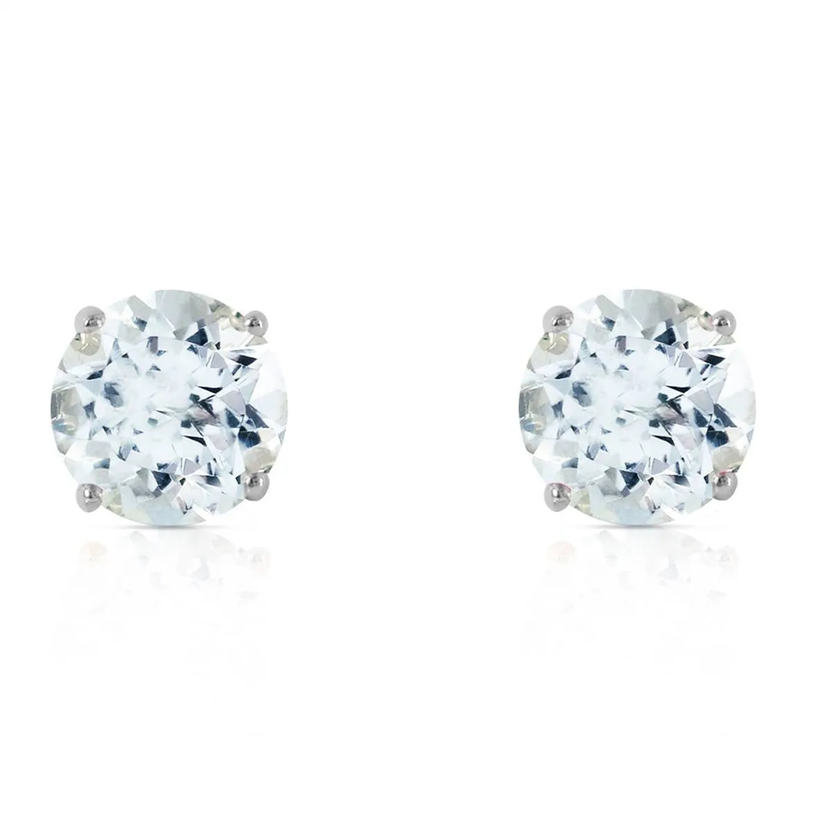 3.1 Carat 14K Solid White Gold Love We Share Aquamarine Earrings