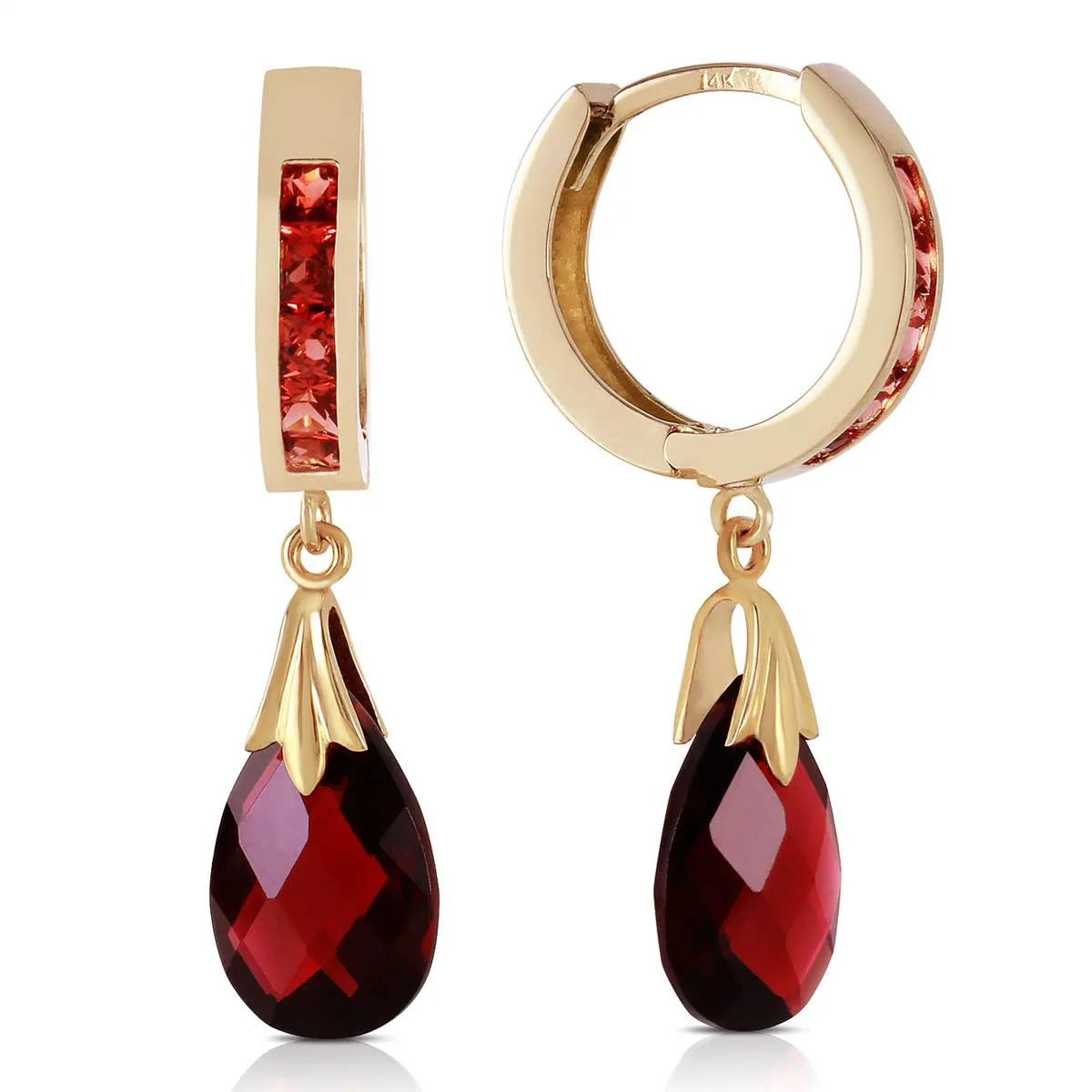 6.85 Carat 14K Solid Yellow Gold Changeling Garnet Earrings