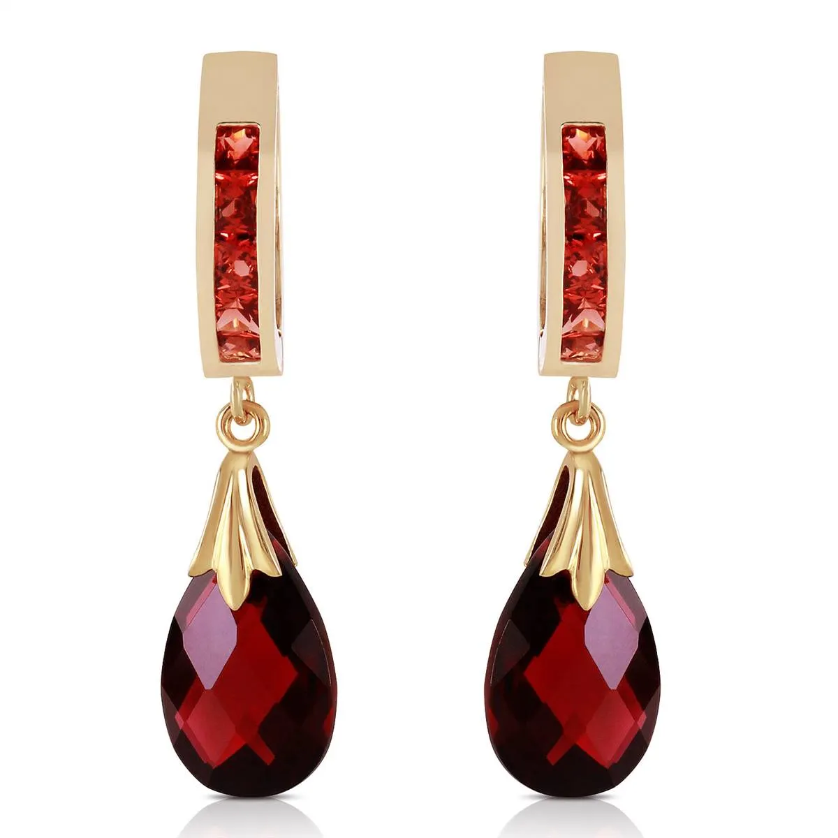 6.85 Carat 14K Solid Yellow Gold Changeling Garnet Earrings