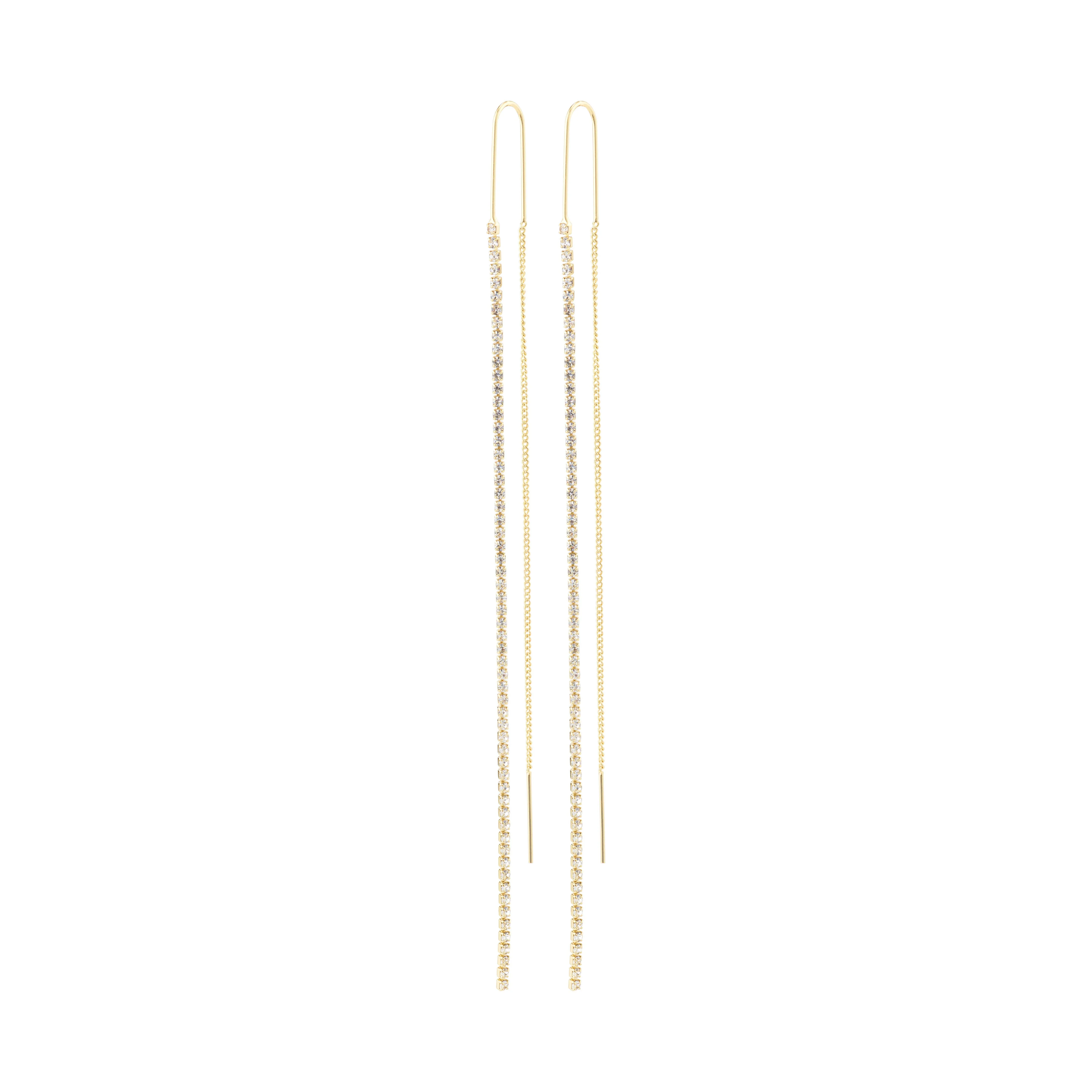 AMELIE crystal chain earrings gold-plated