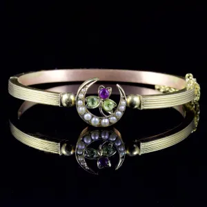 Antique Victorian Suffragette Bangle 18Ct Gold Circa 1900