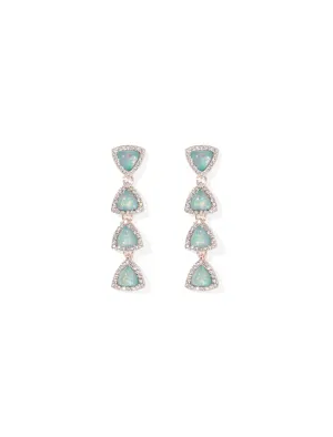 Arielle Dia Dainty Tri Drop Earrings