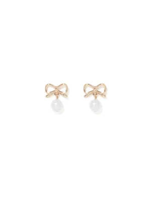 Bailey Bow & Pearl Earrings