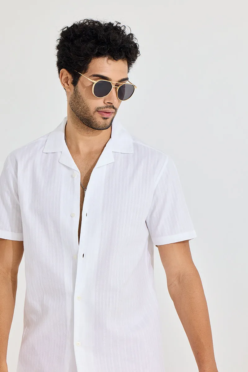 Braided Twisted Line White Shirt