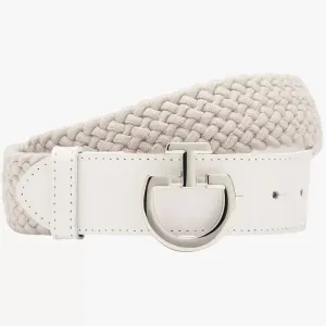 Cavalleria Toscana Ladies CT Clasp Elastic Belt - Beige/White