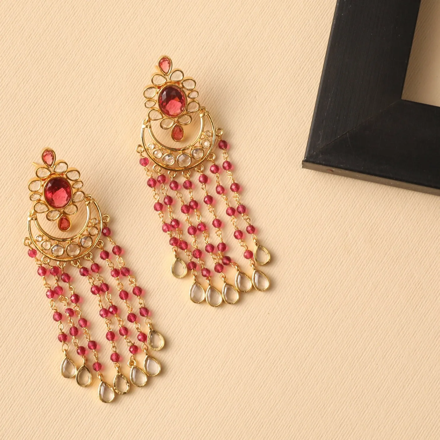 Classic Beads Chandbali Earrings