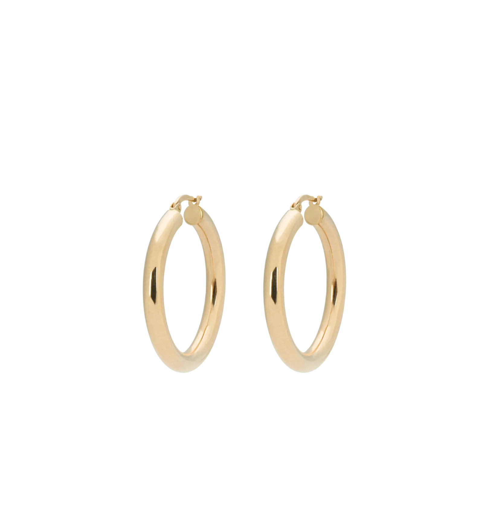 Classic Round Hoop Earrings (S) 14K