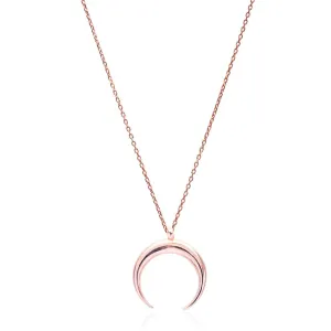 Crescent Moon Pendant - Sterling Silver Rose Gold Plated