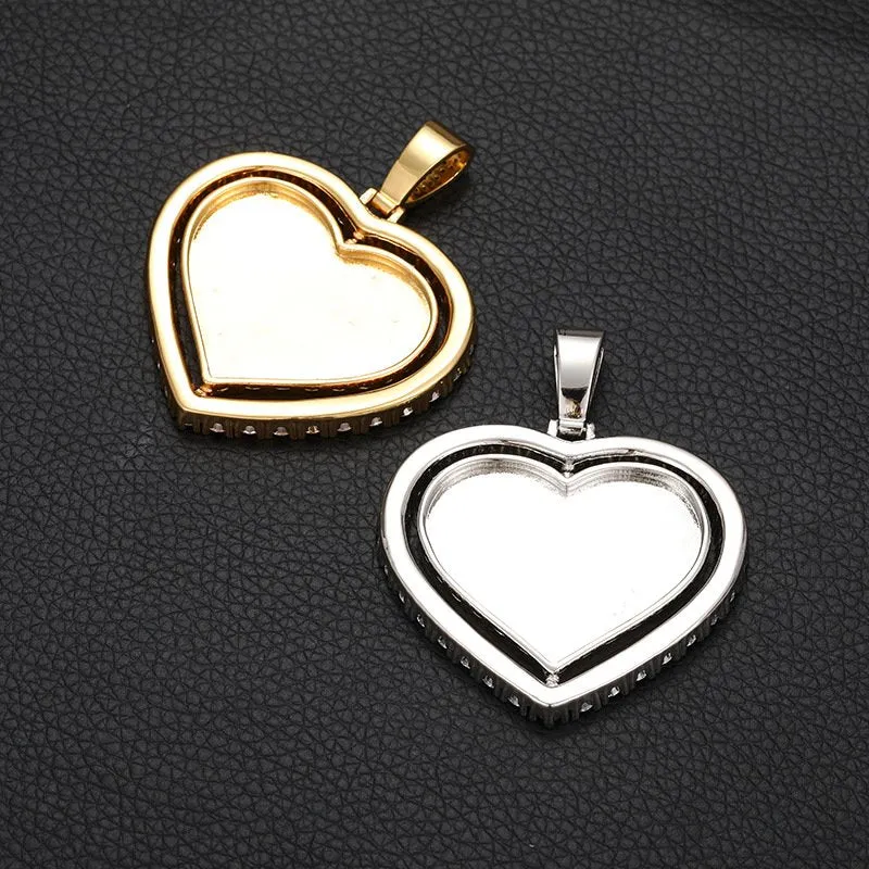 【Custom】heart-shape spinner photo pendant