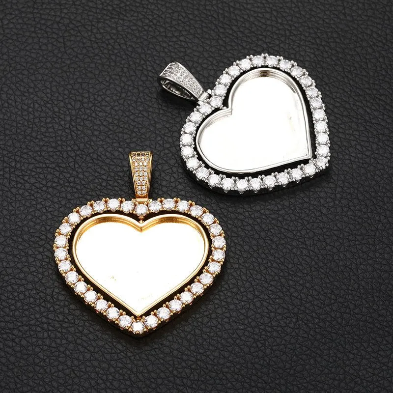 【Custom】heart-shape spinner photo pendant