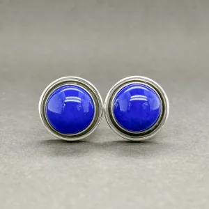 Estate Georg Jensen SS Lapis Lazuli Clip On Earrings