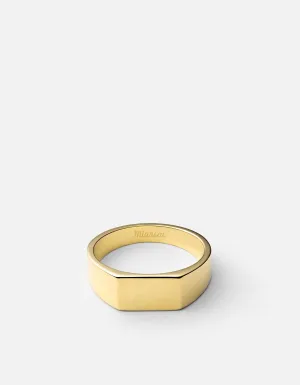 Geo Signet Ring, Gold Vermeil