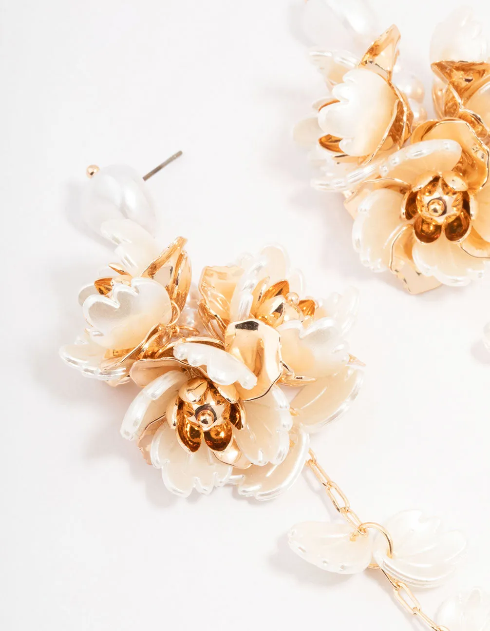 Gold  Floral Drop Earrings