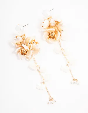 Gold  Floral Drop Earrings