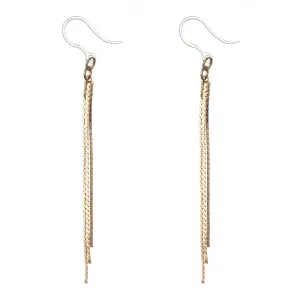 Gold Strips Dangles Hypoallergenic Earrings for Sensitive Ears Made with Plastic Posts