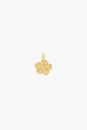 Hammered Flower Stud Gold Plated