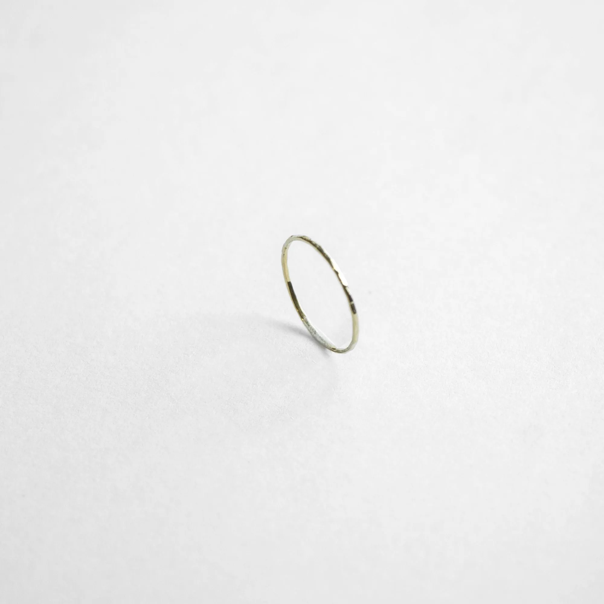 Hammered Skinny Ring, Solid 14k Gold