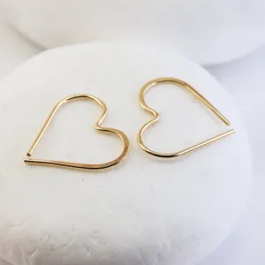 Huggie Heart Hoops: Gold