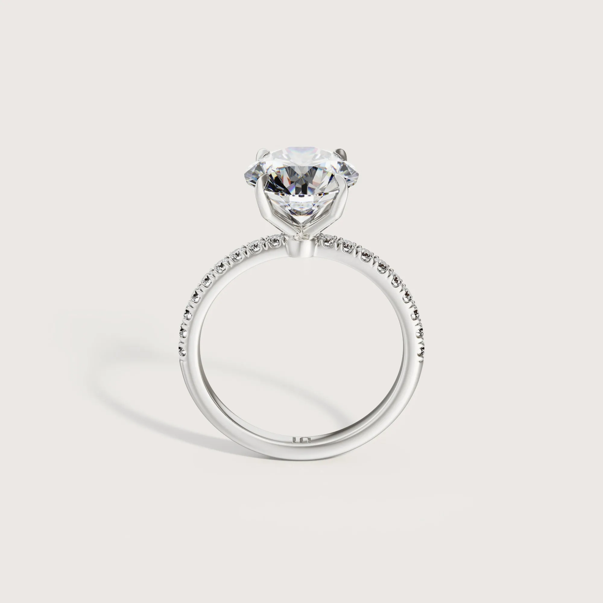 Icon Round Solitaire - 4 claw - Diamond Band