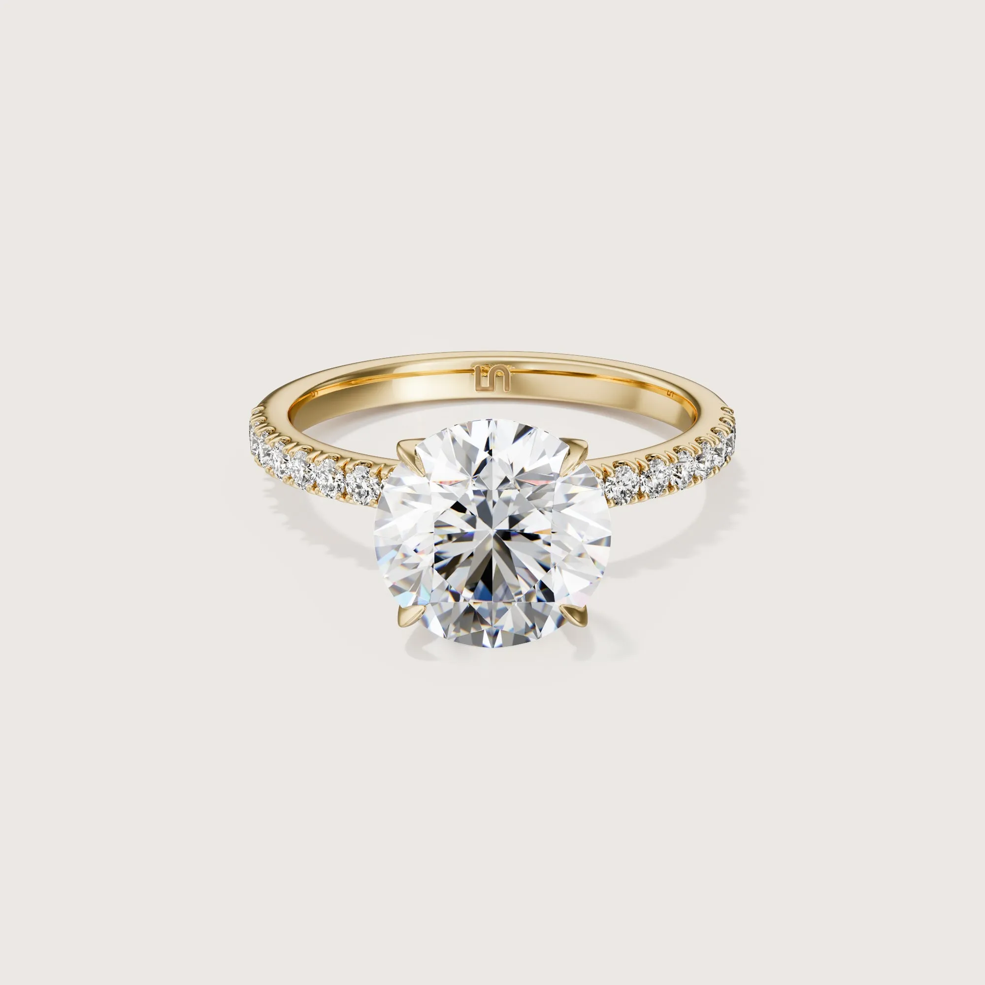 Icon Round Solitaire - 4 claw - Diamond Band