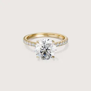 Icon Round Solitaire - 4 claw - Diamond Band