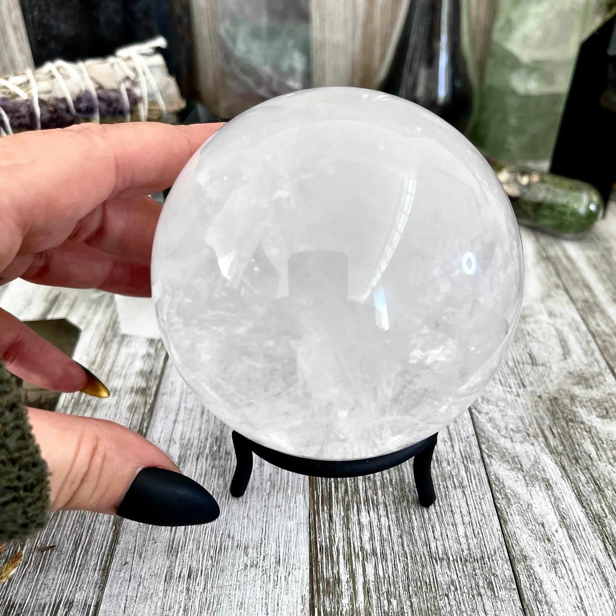 Large Clear Quartz Crystal Ball/ FoxlarkCrystals