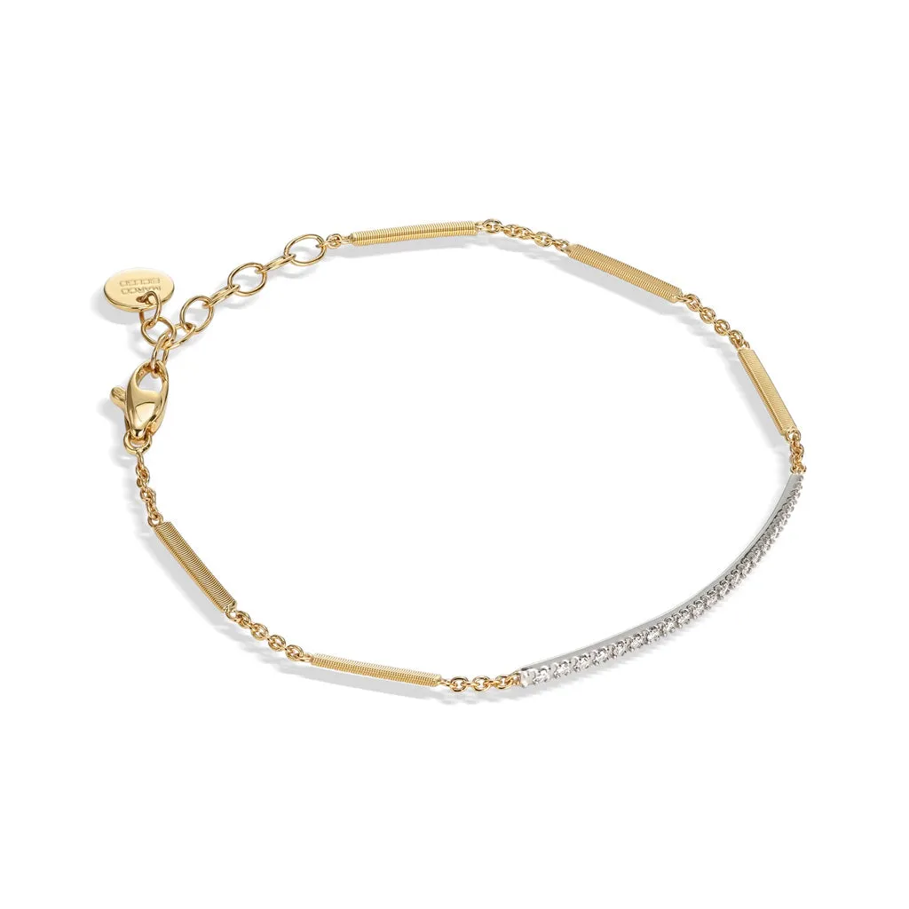 Marco Bicego Goa 18K Yellow & White Gold Pave Diamond Bar Bracelet In Yellow Gold BG713B