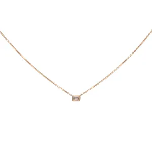 Metier Modern 14k .34ct White Emerald Cut Diamond Necklace - 16