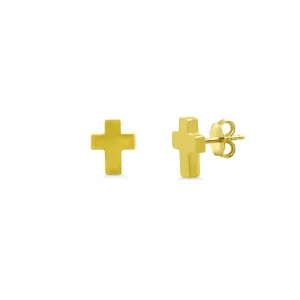 Mini Gold Cross Stud