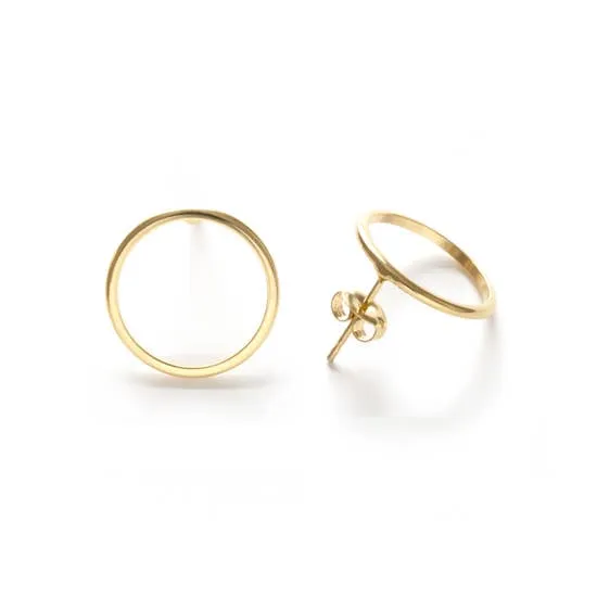 Modern Circle Stud Earrings