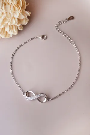 Pretty Infinity Sterling Silver Chain Bracelet