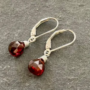 Red Garnet Dangle Earrings