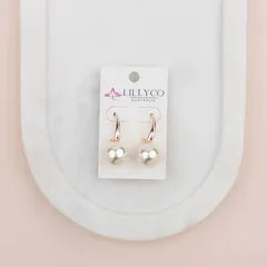 Rose Gold Pearl Drop Earring**