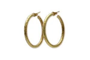 Sculpted in Light Hoops Gold Earrings