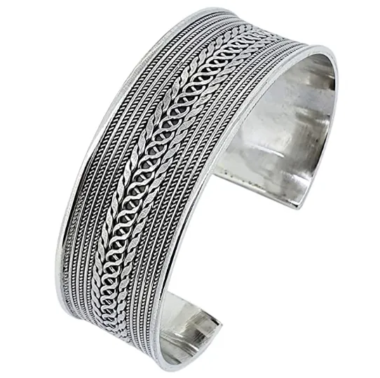 Sterling Silver Chain Inlay Cuff