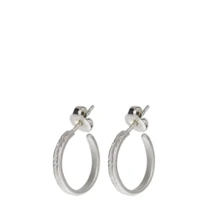 Sterling Silver Small Engraved Hoop Earrings