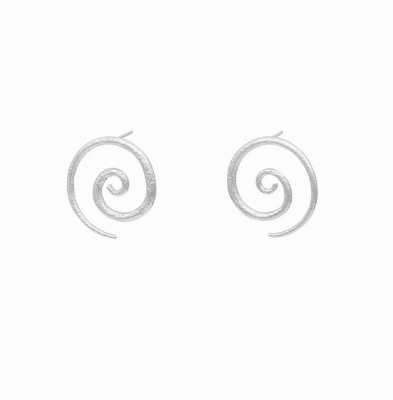 Swirl Silver Earrings Medium