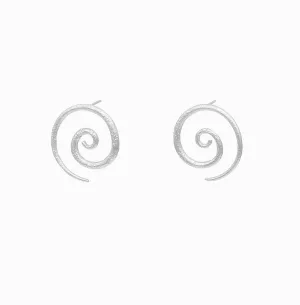 Swirl Silver Earrings Medium