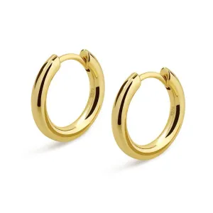 The Gold Eclipse® - 925 Sterling Silver Hoop Earrings in 14K Gold