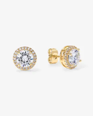 Vermeil Small Halo Studs